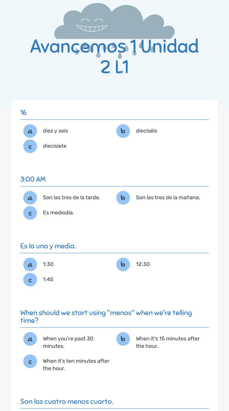 Avancemos 1 Unidad 2 L1 | Interactive Worksheet By Julia Ingersoll ...