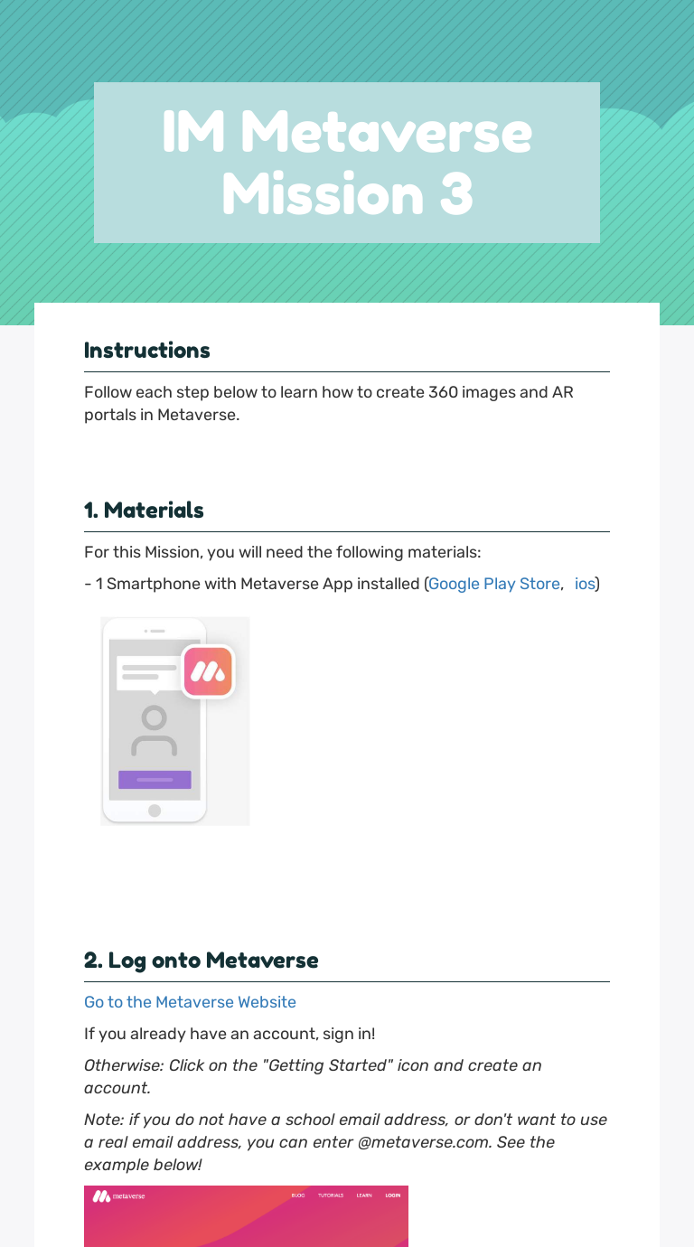 IM Metaverse Mission 3 worksheet preview image