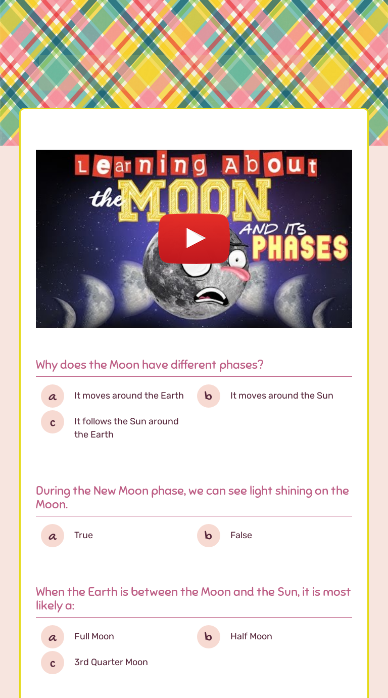 Moon phases | Interactive Worksheet by Dionne Kaufhold | Wizer.me