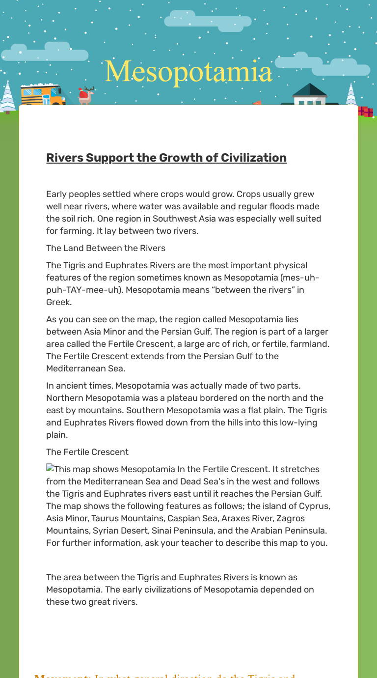 Mesopotamia | Interactive Worksheet by Timothy Wells | Wizer.me