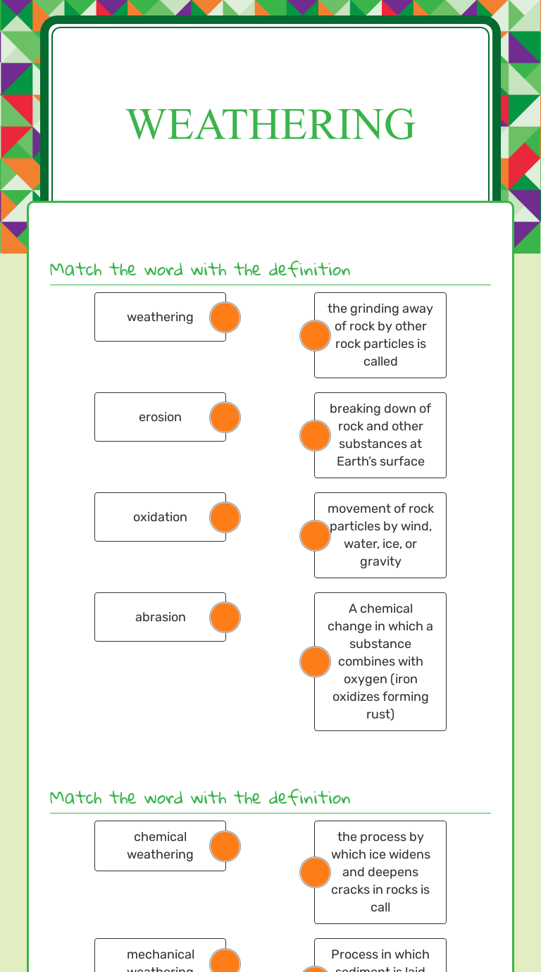 Weathering Interactive Worksheet By Tyler Jones Wizer Me