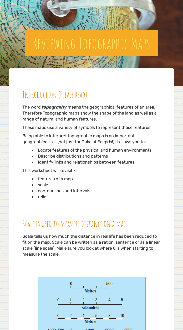Reviewing Topographic Maps | Interactive Worksheet | Wizer.me