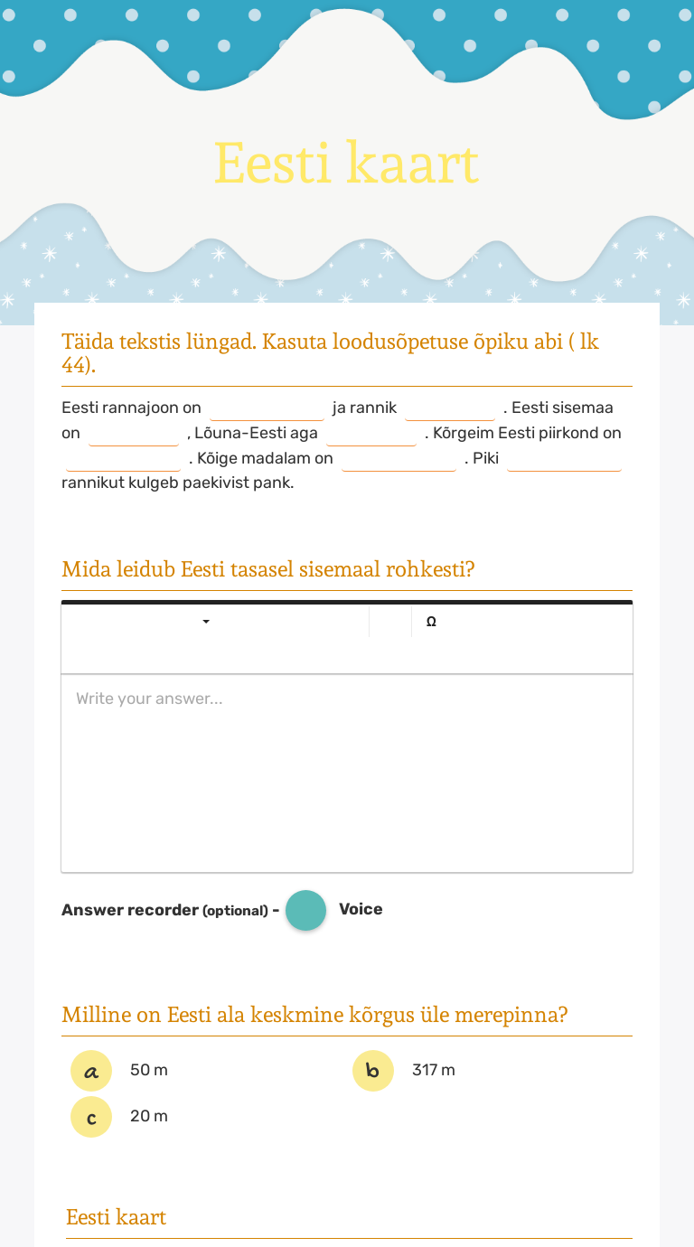 Eesti kaart Grade 3 worksheet preview