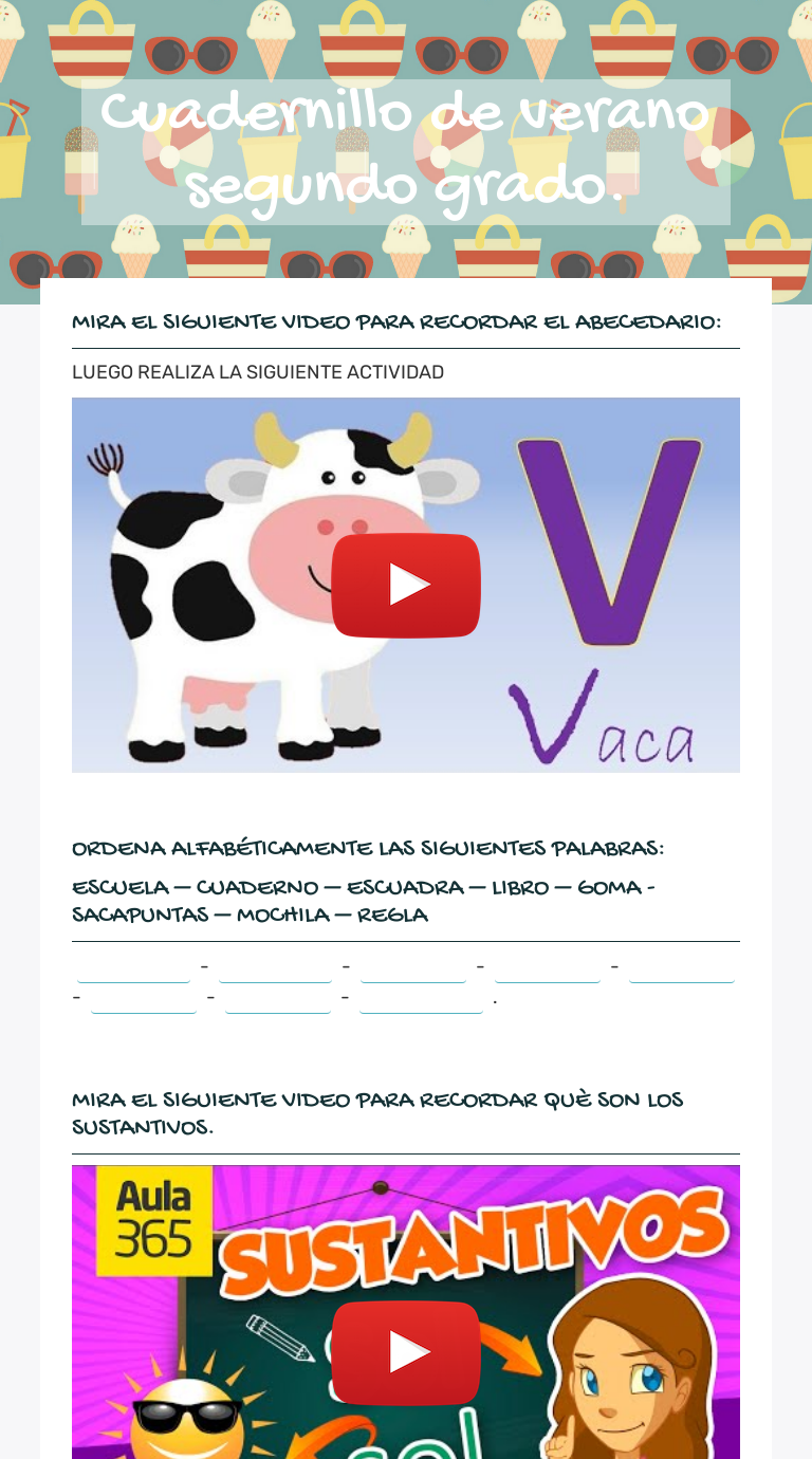 Cuadernillo de verano segundo grado. worksheet preview