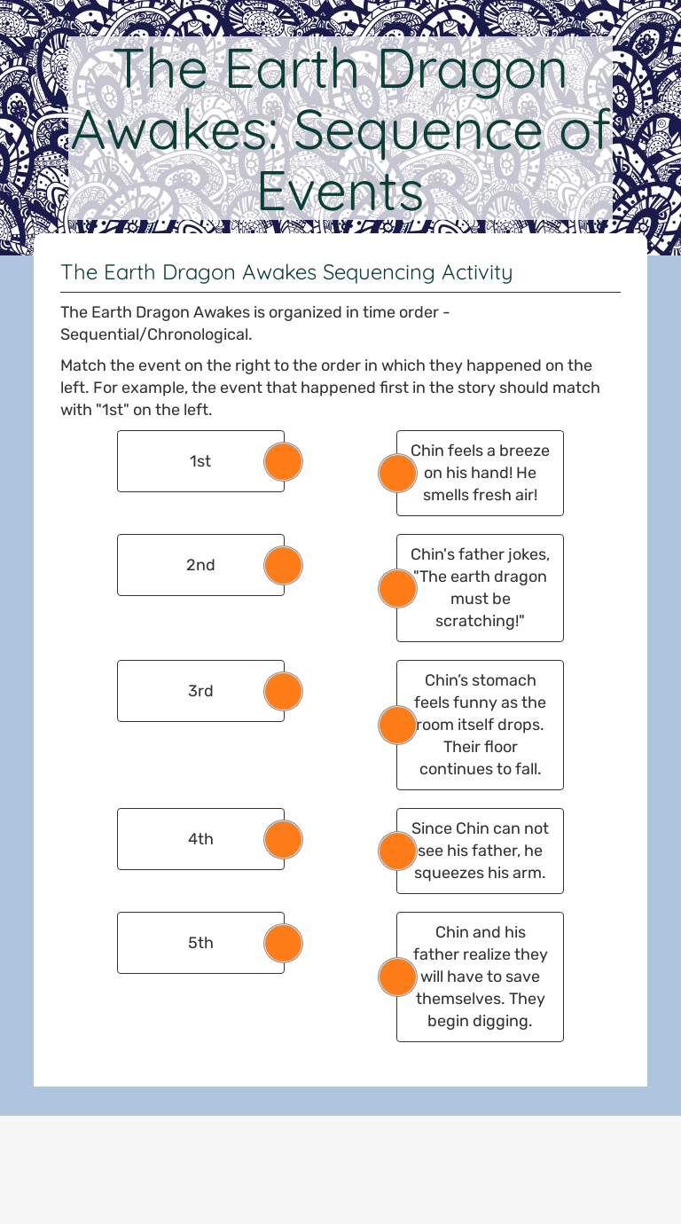 The Earth Dragon Awakes: Sequence of Events | Interactive Worksheet by ...