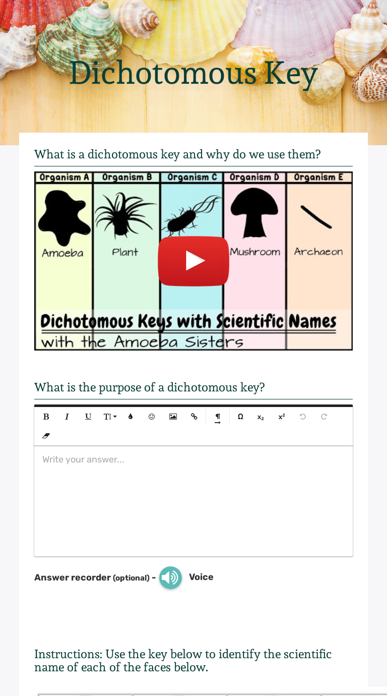 Dichotomous Key | Interactive Worksheet By Marcela Martinez | Wizer.me