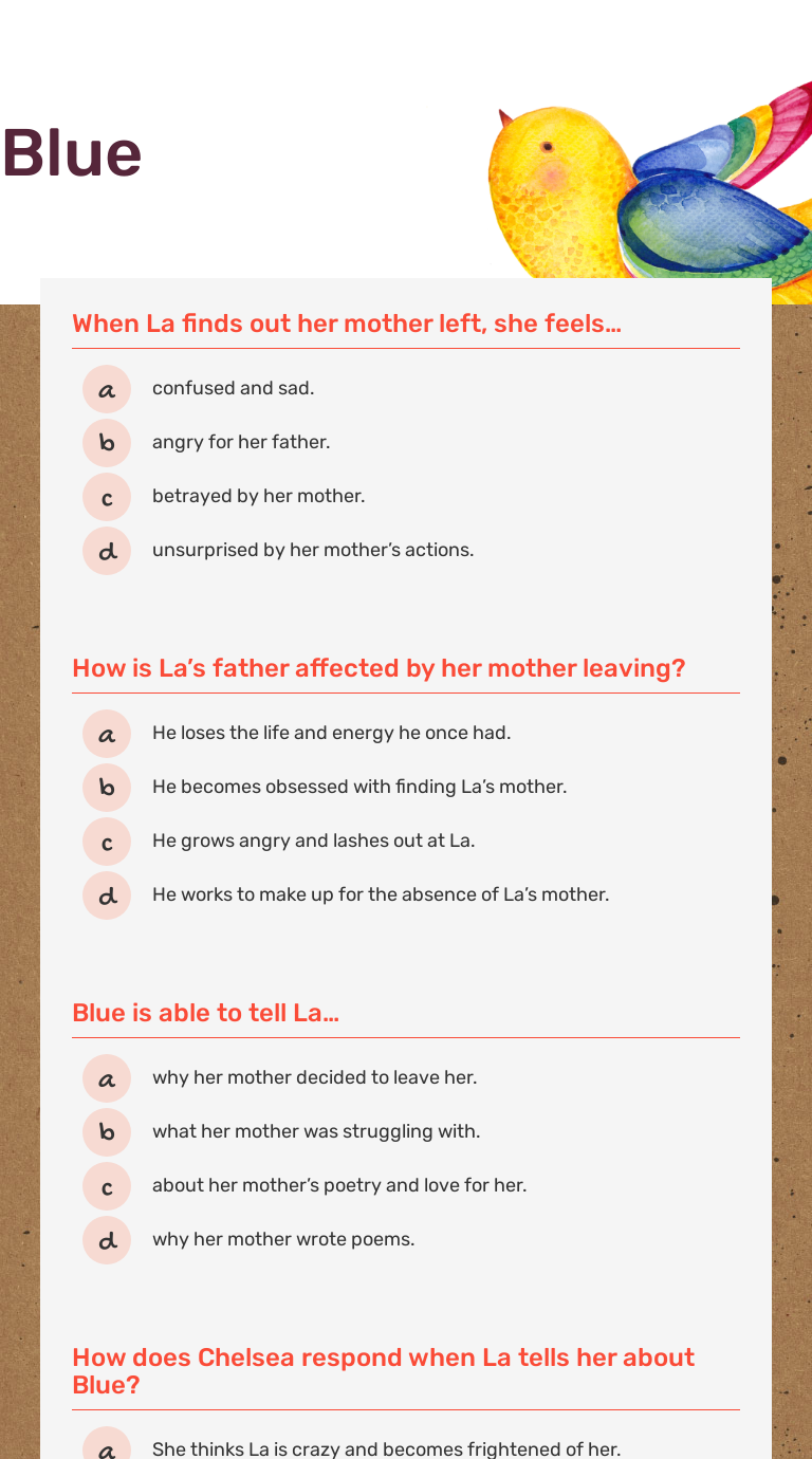 Blue | Interactive Worksheet by Sarah McDonough | Wizer.me