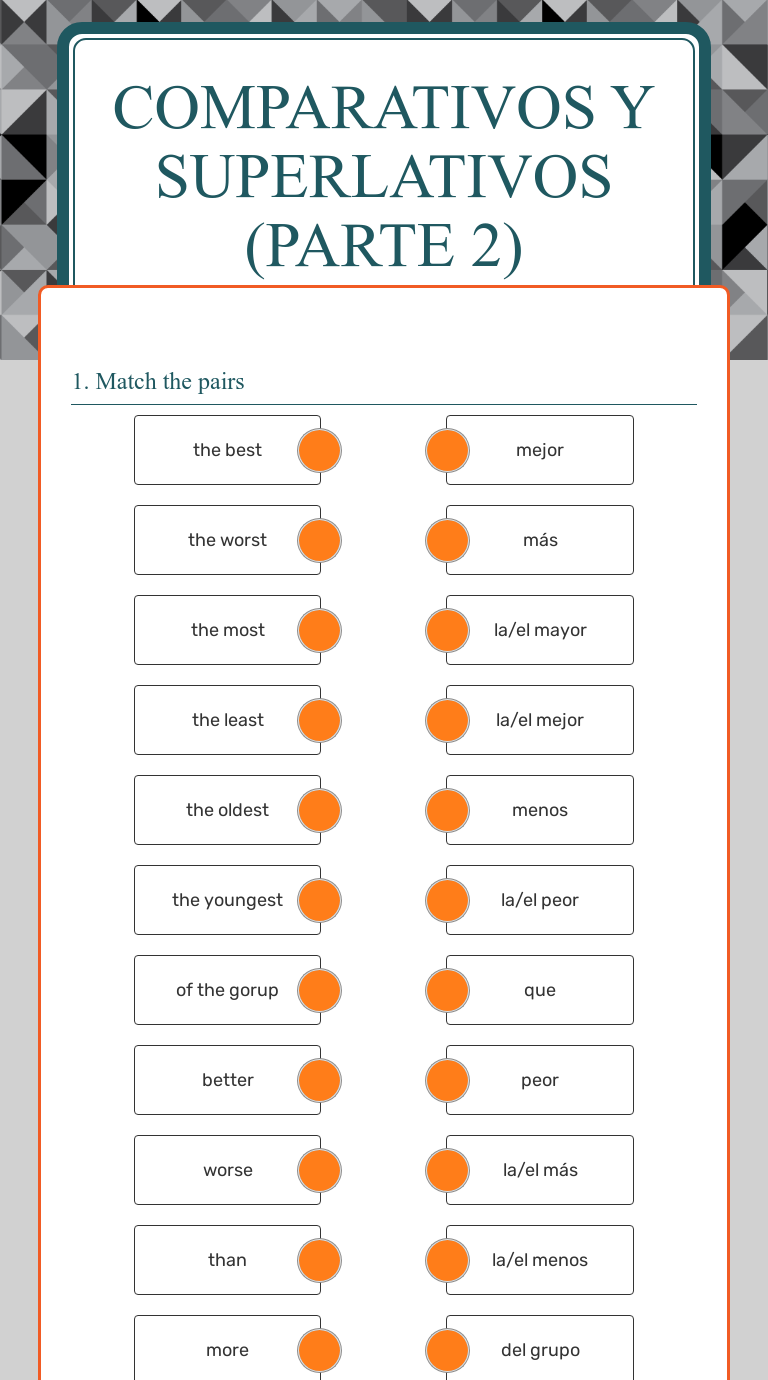 Comparativos Y Superlativos (parte 2) | Interactive Worksheet By Ana ...