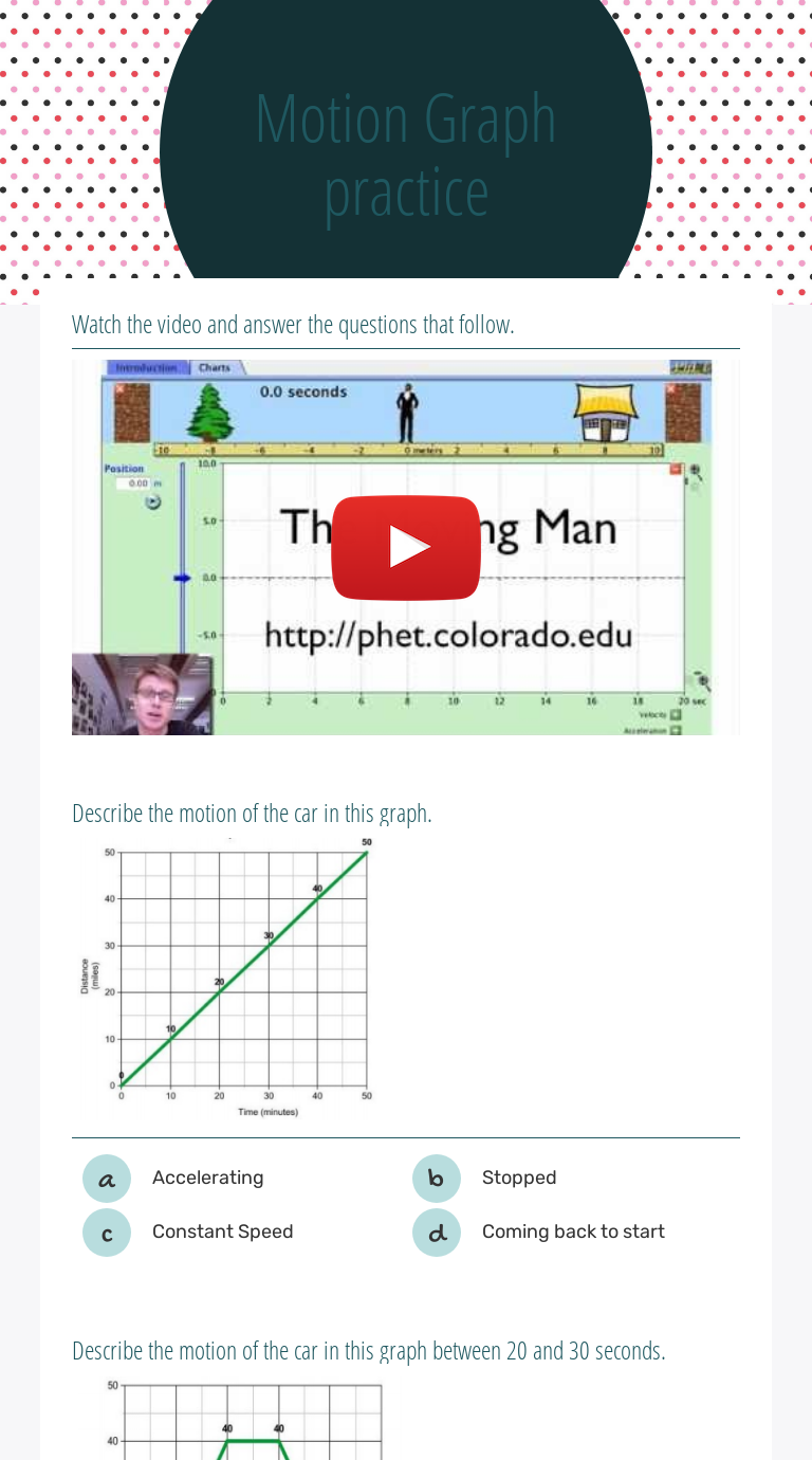 Motion Graph practice worksheet