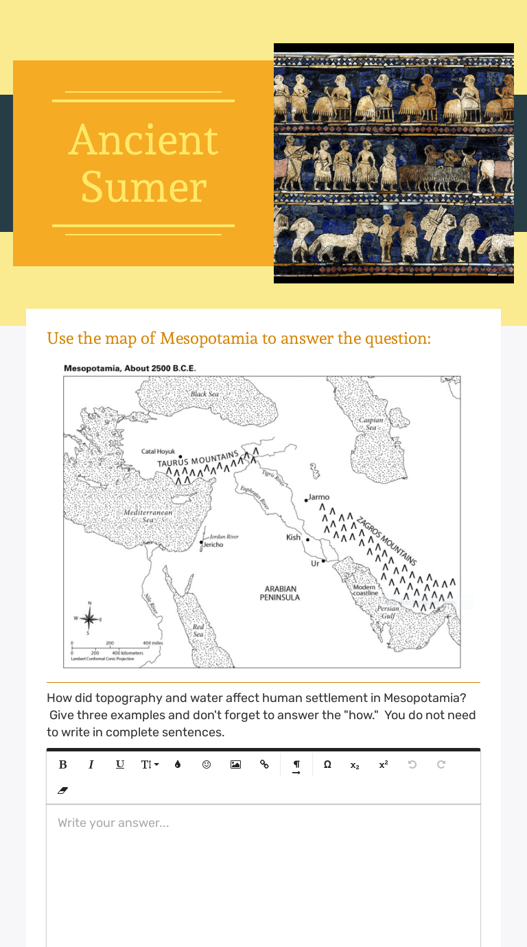 Ancient Sumer | Interactive Worksheet by Silver Laur | Wizer.me