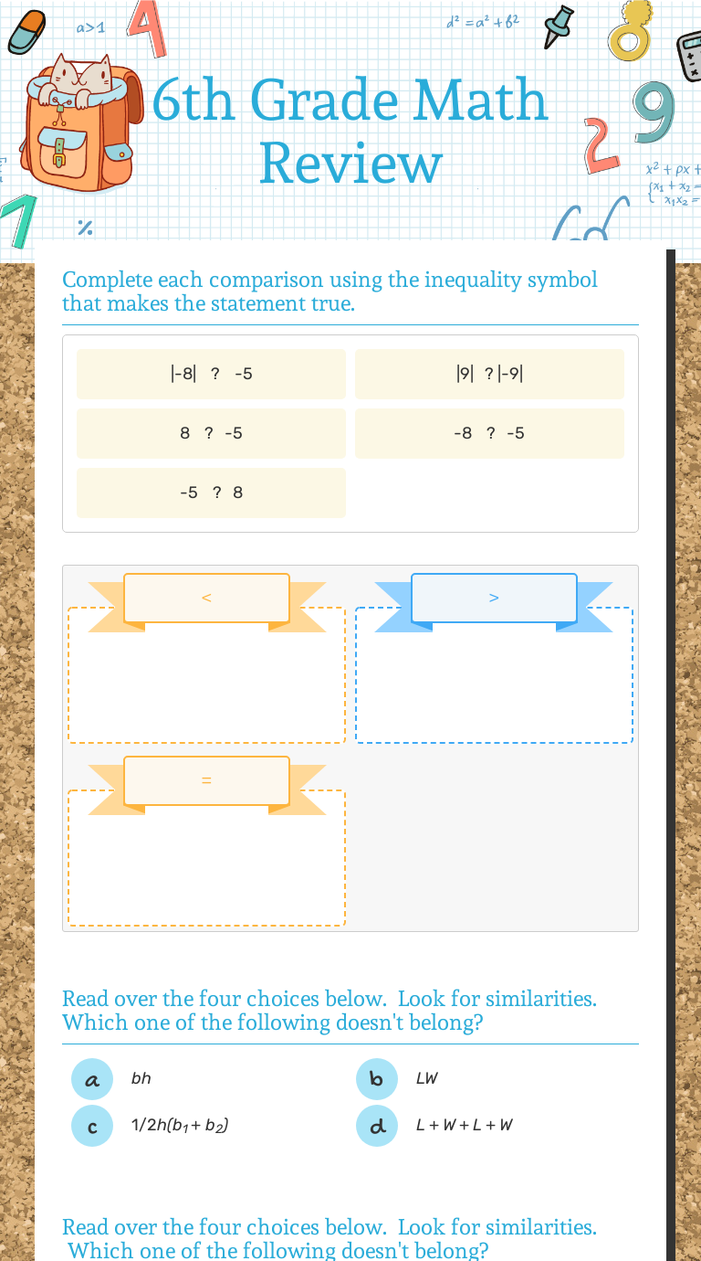 20++ 6Th Grade Math Review Worksheets – Worksheets Decoomo