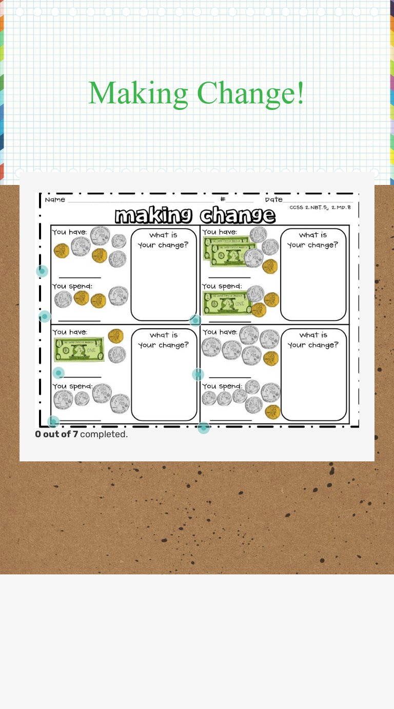 Making Change! | Interactive Worksheet by Covington, Gina | Wizer.me