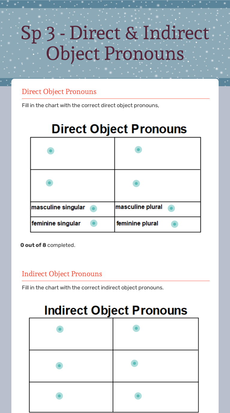 6b 1 Indirect Object Pronouns Worksheet Answers