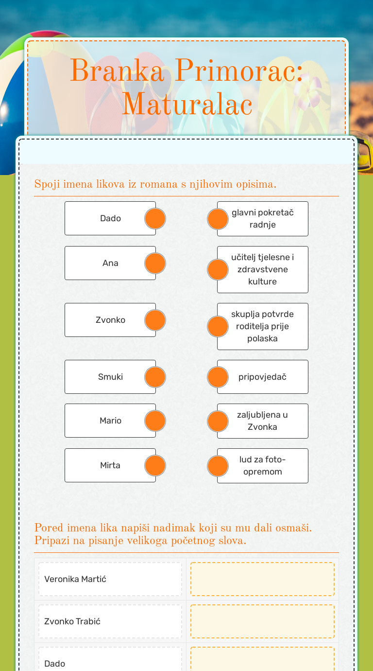 Branka Primorac: Maturalac worksheet preview image
