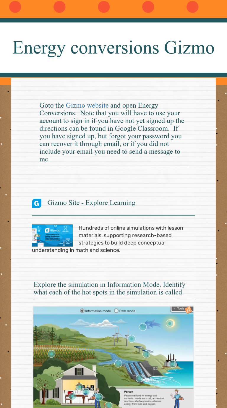 Energy Conversions Gizmo Interactive Worksheet By Jennifer Conroy Schwartz Wizer Me