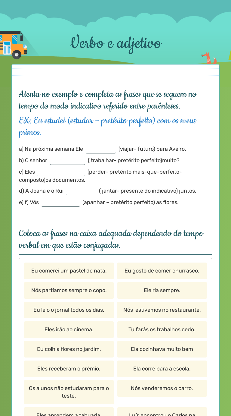 verbo-e-adjetivo-interactive-worksheet-by-lucinda-dias-wizer-me