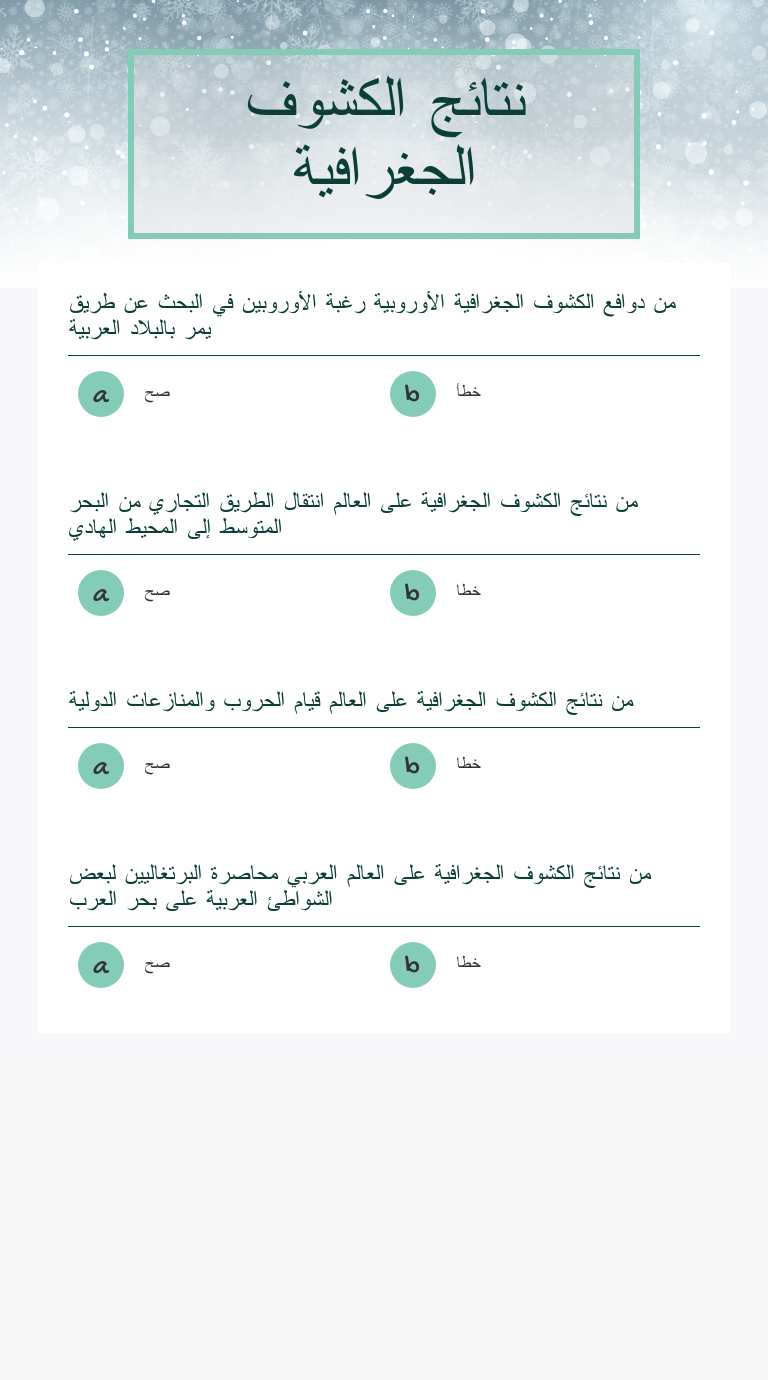 نتائج الكشوف الجغرافية Interactive Worksheet By Eham Alk Wizer Me