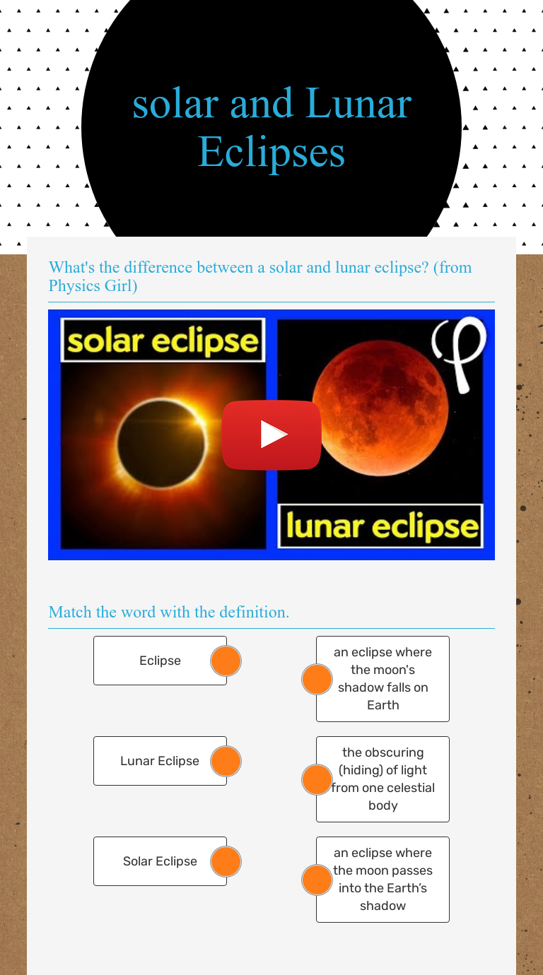 solar and Lunar Eclipses  Interactive Worksheet by Priscilla With Solar And Lunar Eclipses Worksheet