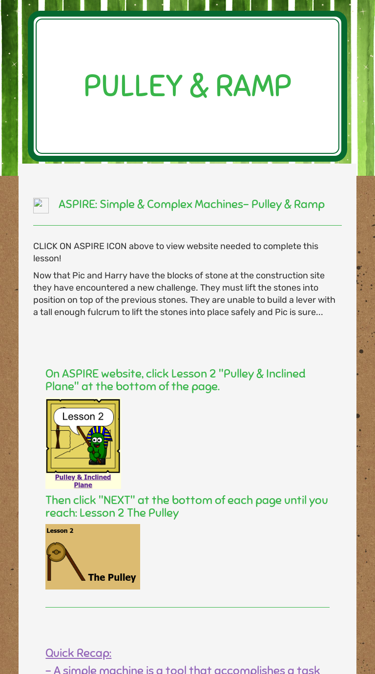 Pulley & Ramp Interactive Worksheet by Jennifer ConroySchwartz