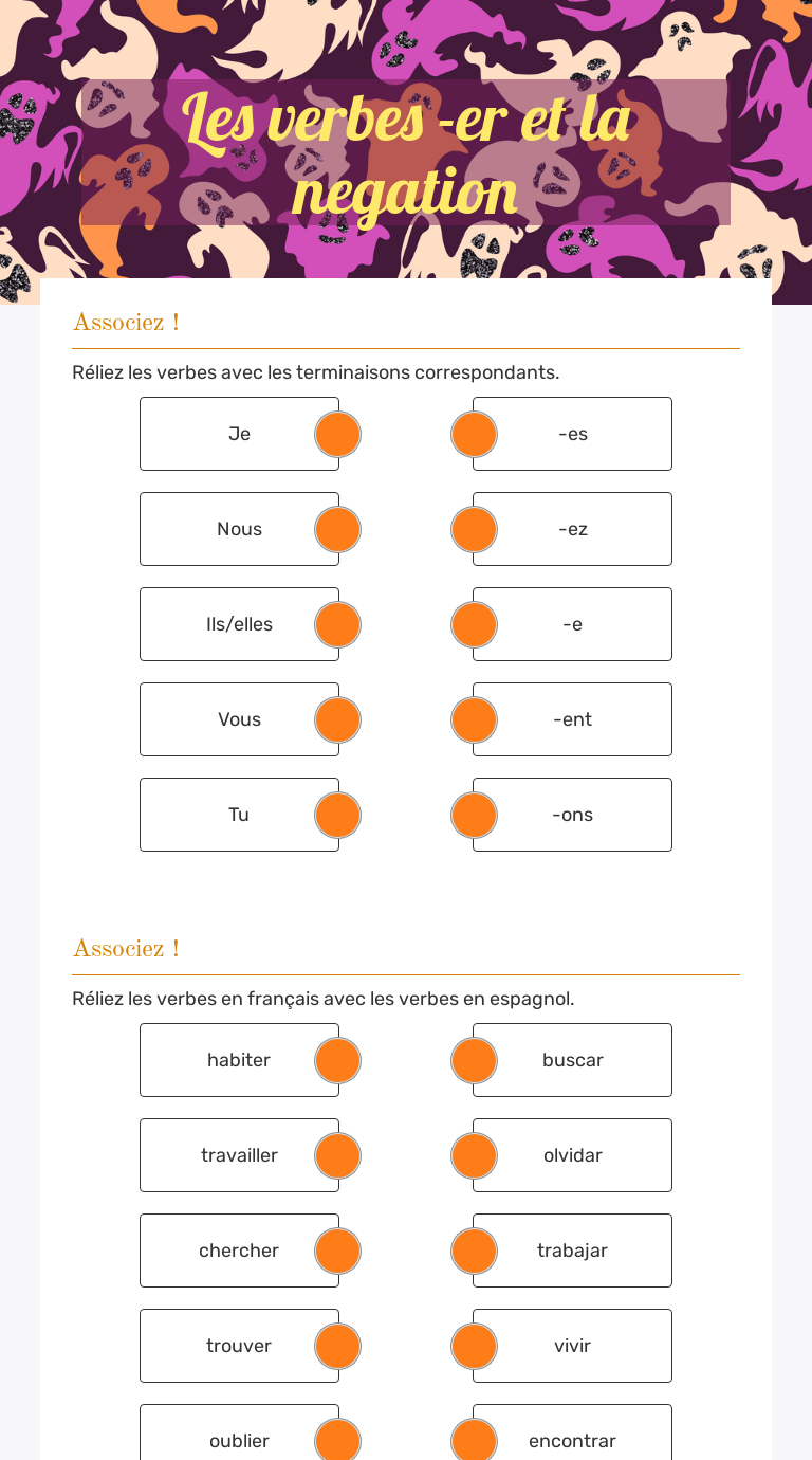 Les Verbes -er Et La Negation | Interactive Worksheet By Lluvia Diaz ...