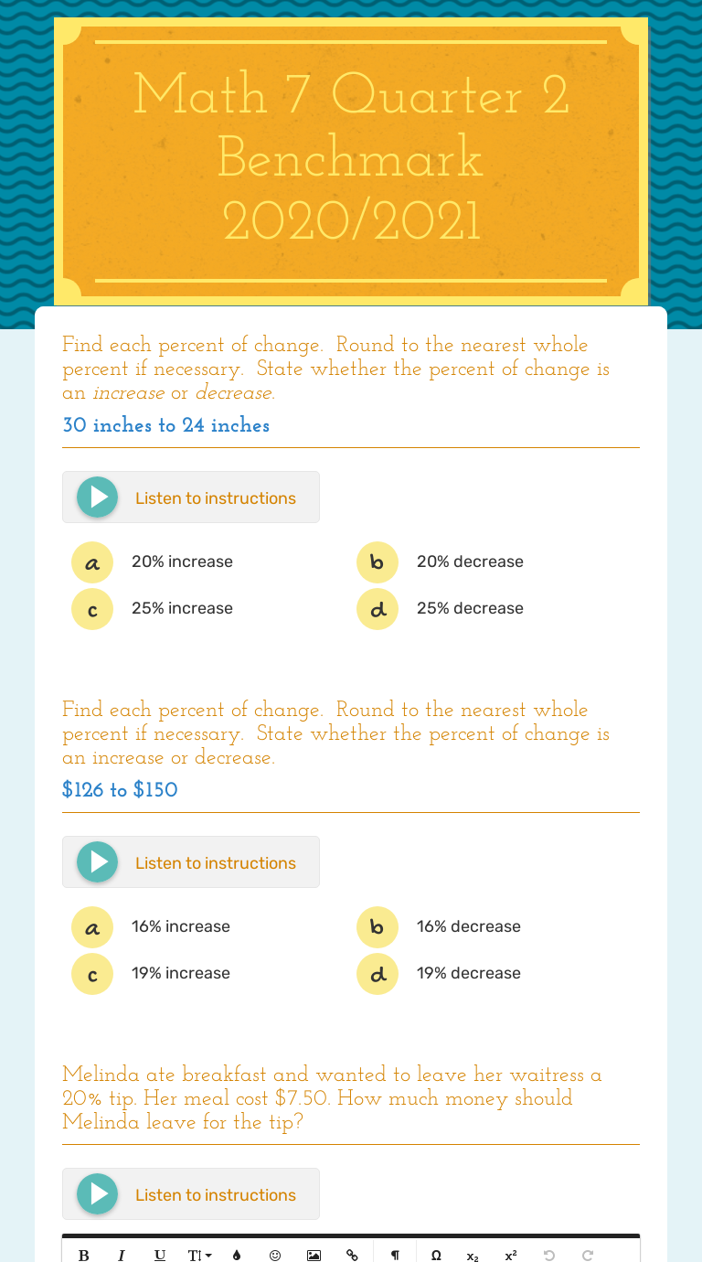 Find Each Percent Of Change 8 Feet To 10 Feet