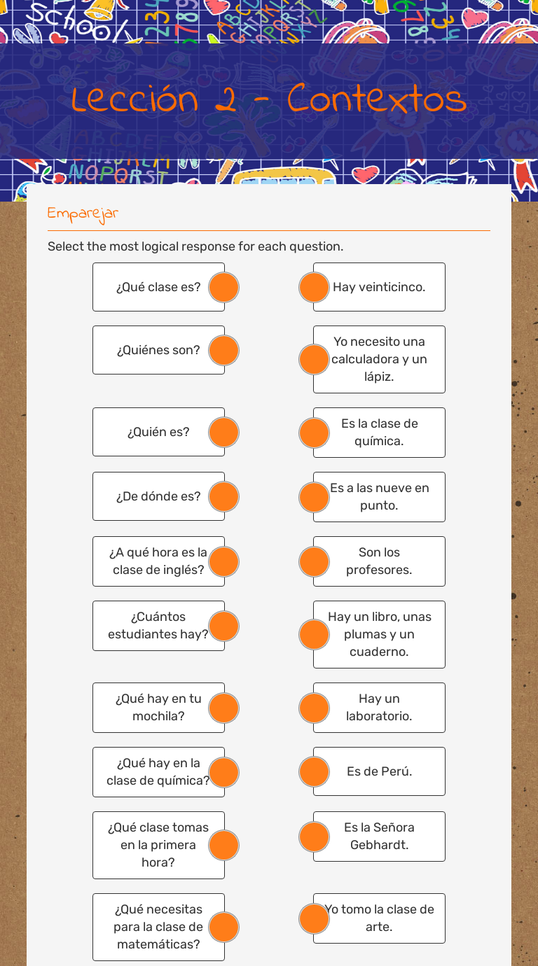Lección 2 - Contextos worksheet preview image