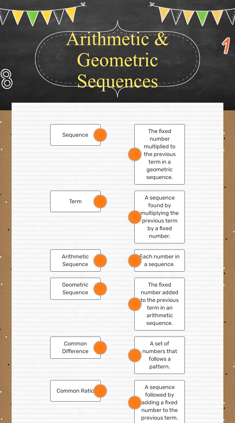Arithmetic & Geometric Sequences  Interactive Worksheet by Throughout Geometric And Arithmetic Sequences Worksheet