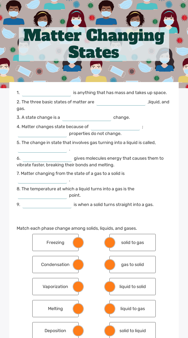 Change Of State Worksheet