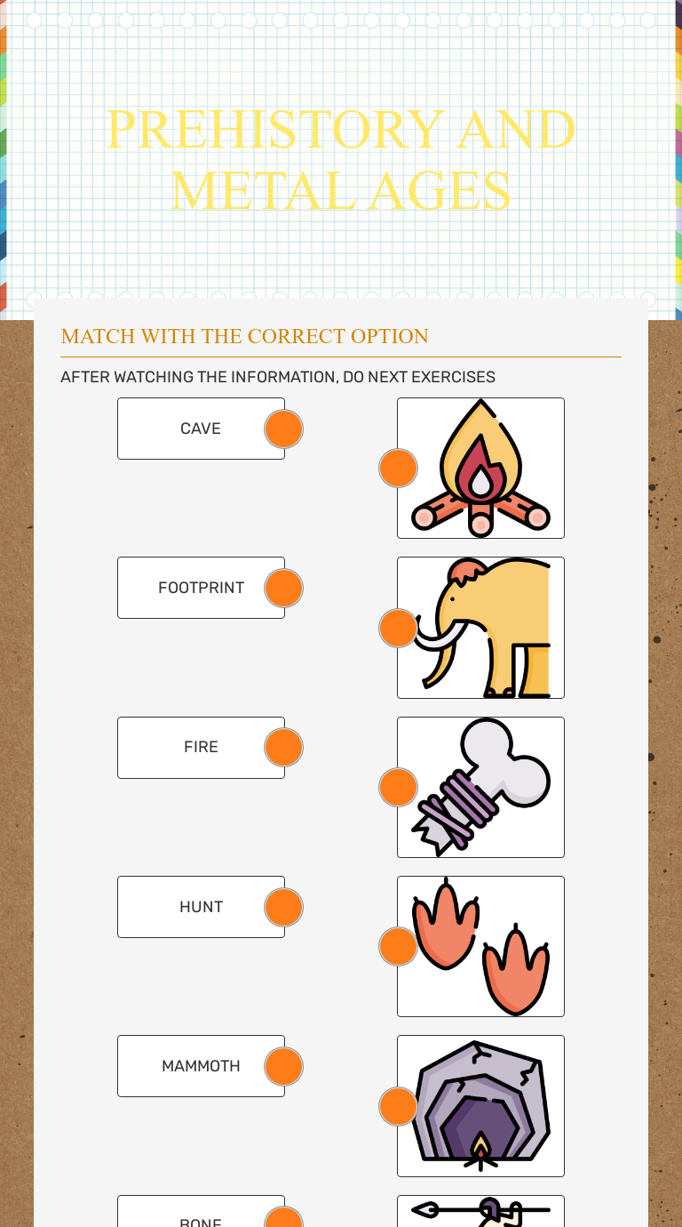 PREHISTORY AND METAL AGES Interactive Worksheet by Laura Honrubia