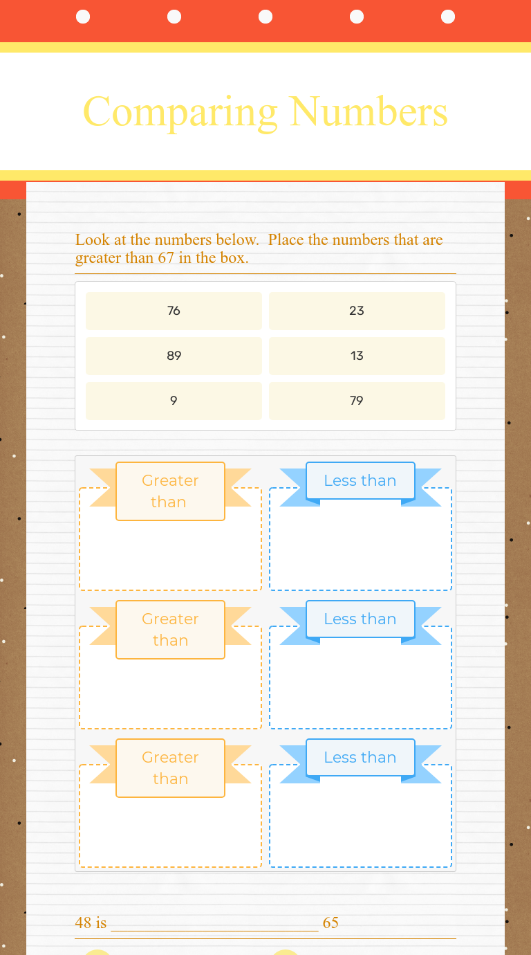 Comparing Numbers Interactive Worksheet By Donya Hollwell Wizer me