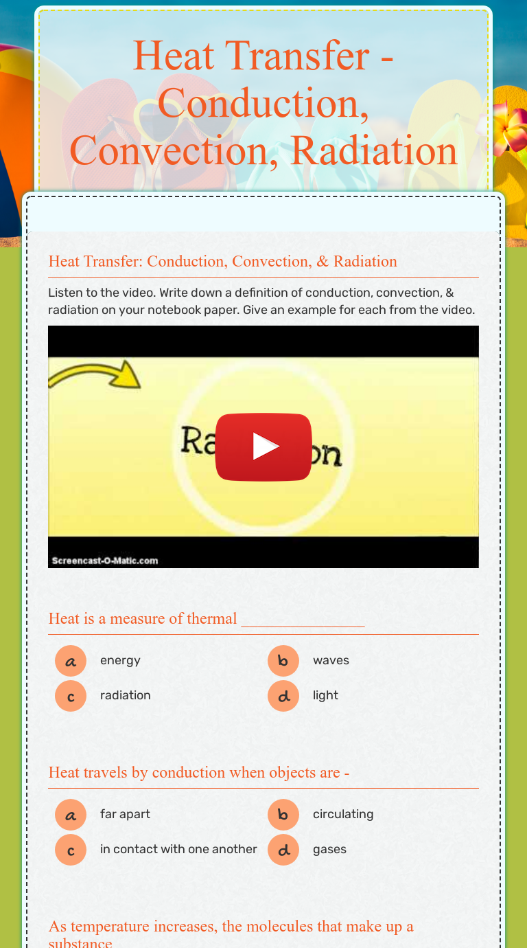 Heat Transfer Conduction, Convection, Radiation Interactive