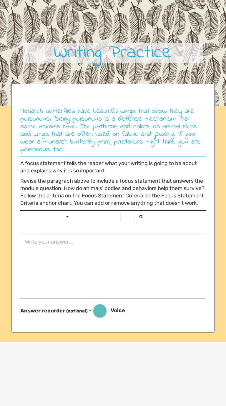 Writing Practice worksheet preview image