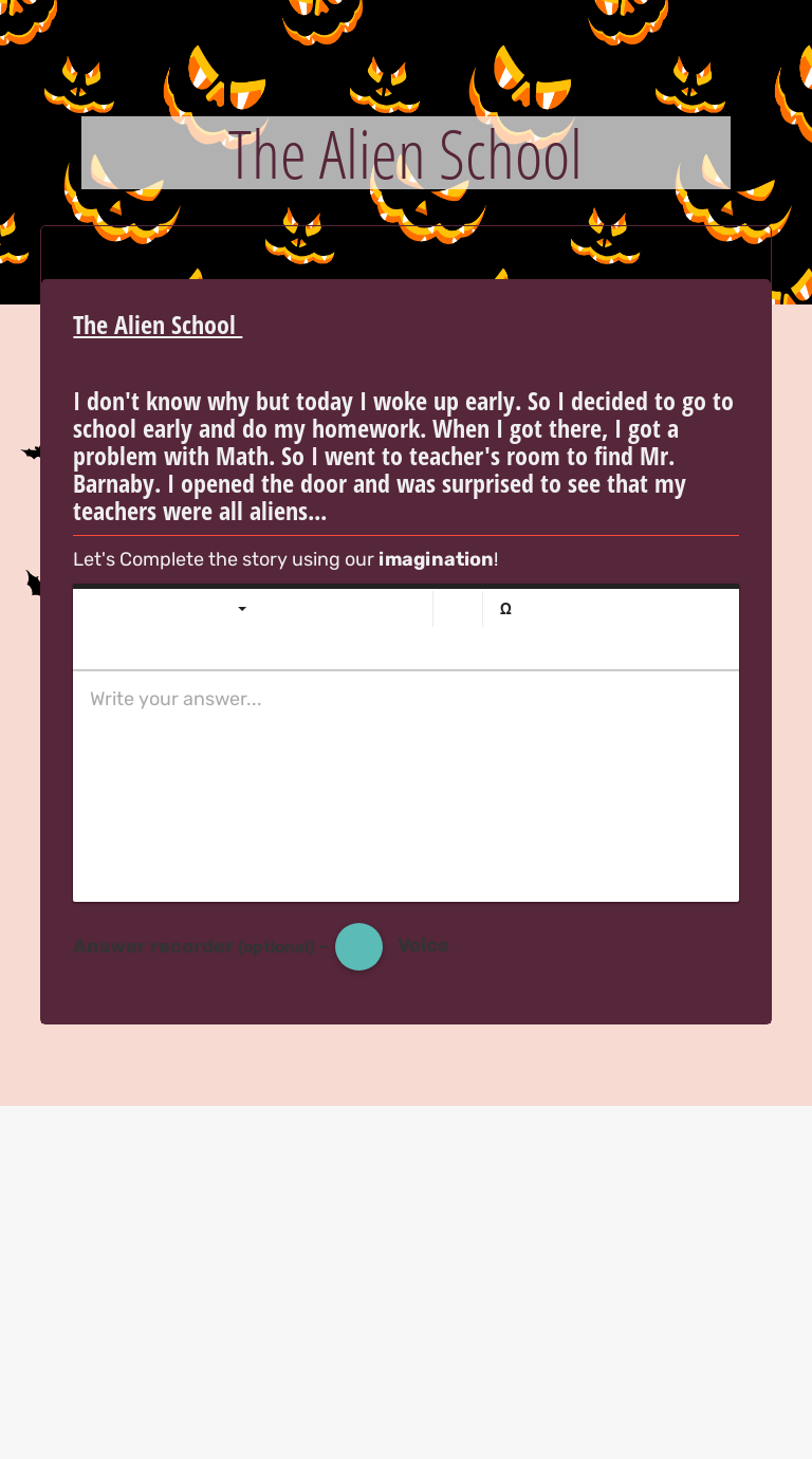 The Alien School worksheet preview