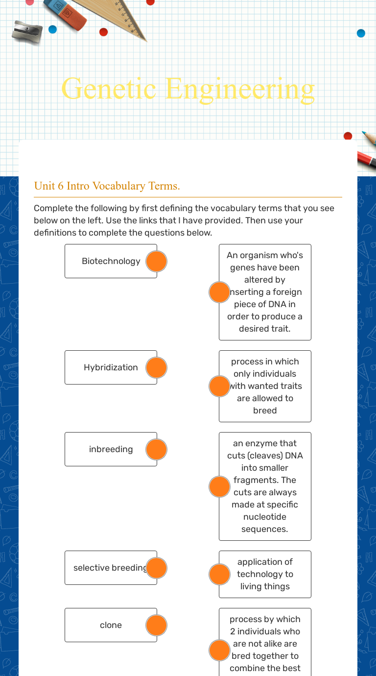 Genetic Engineering | Interactive Worksheet By Alissa Burse | Wizer.me