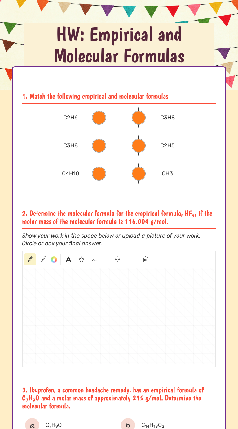 HW: Empirical and Molecular Formulas  Interactive Worksheet by Regarding Empirical And Molecular Formulas Worksheet