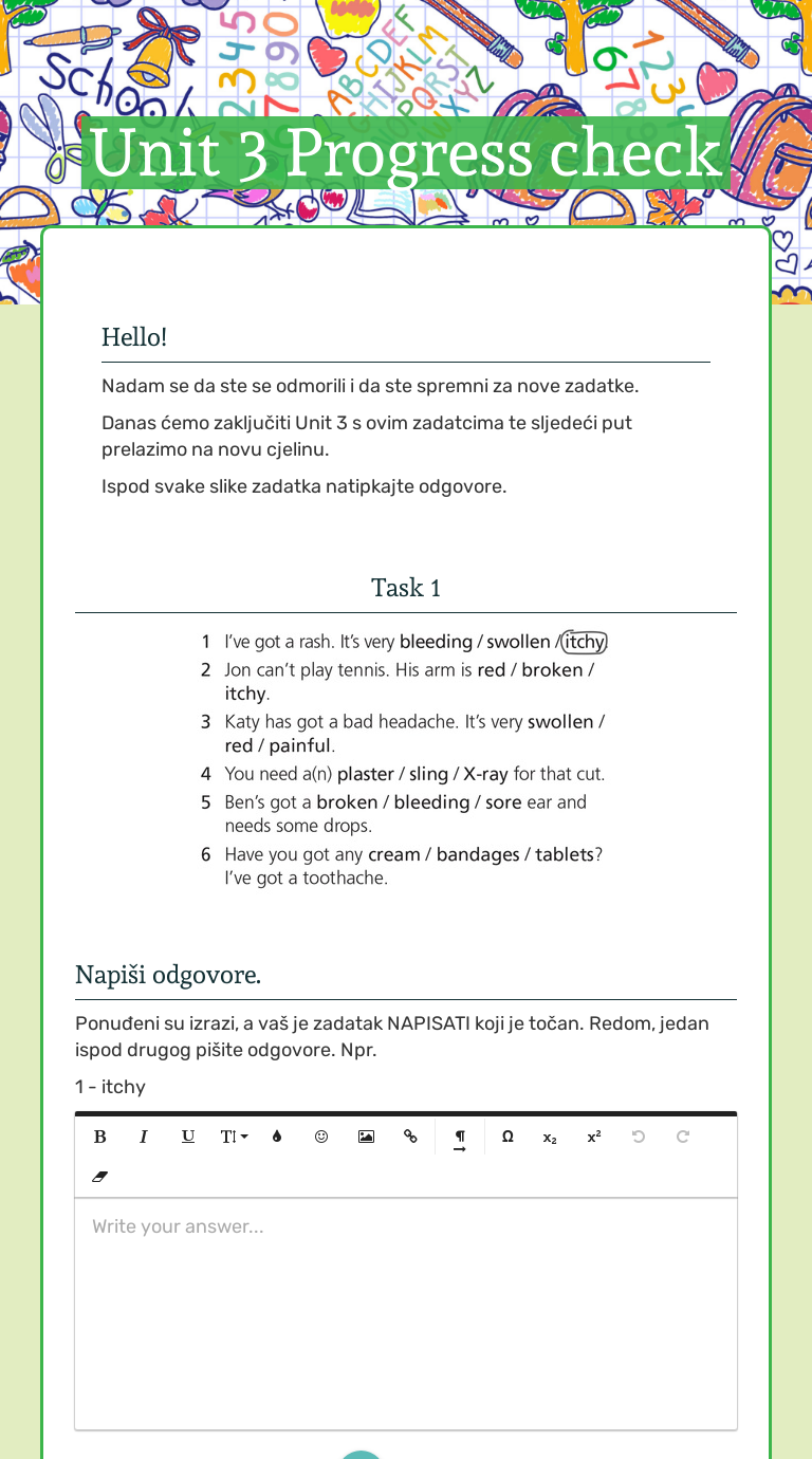 Unit 3 Progress check worksheet preview image