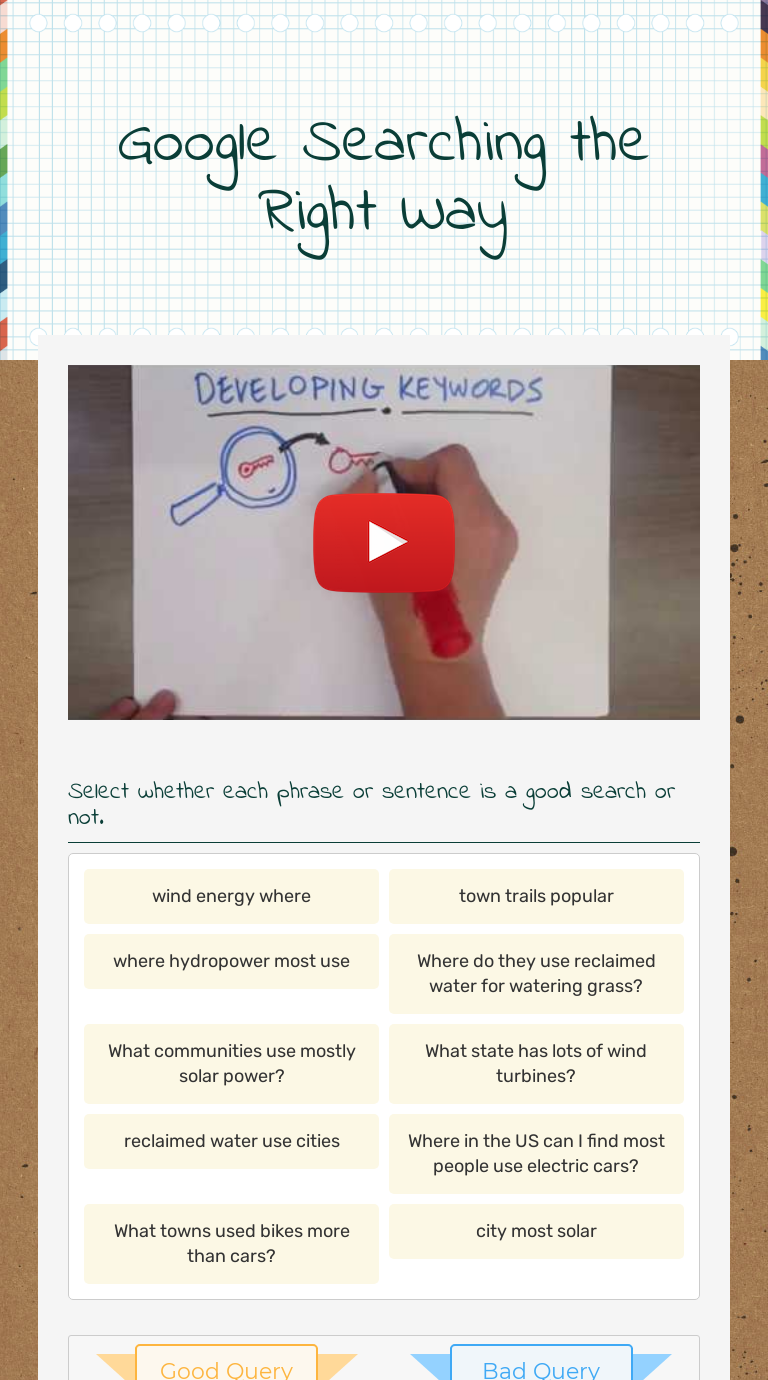 Google Searching         the Right Way worksheet preview image