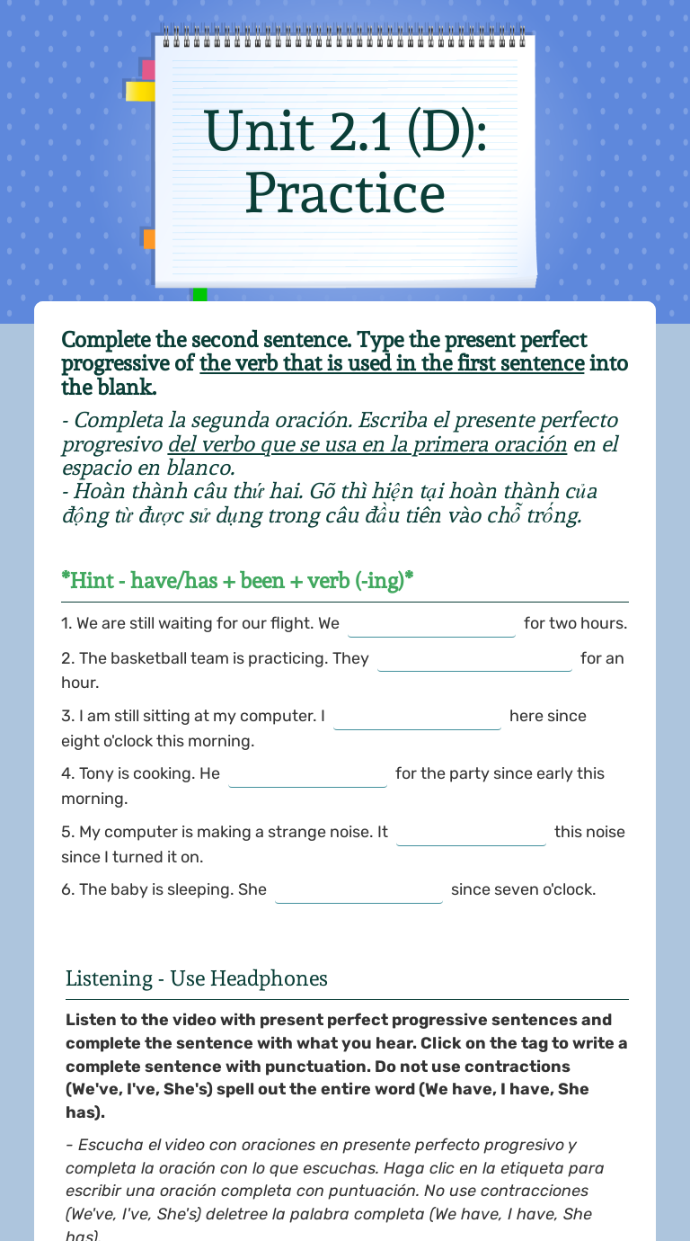 Unit 2.1 (D): Practice worksheet preview image