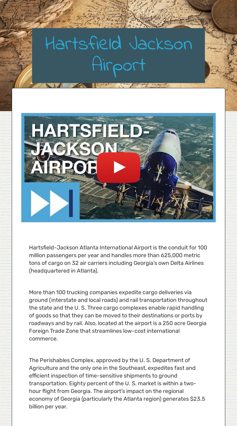 Hartsfield Jackson Airport | Interactive Worksheet by Shawn Davies