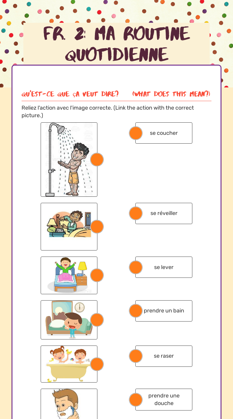 Fr 2 Ma Routine Quotidienne Interactive Worksheet By Anna Cherubin Wizer Me