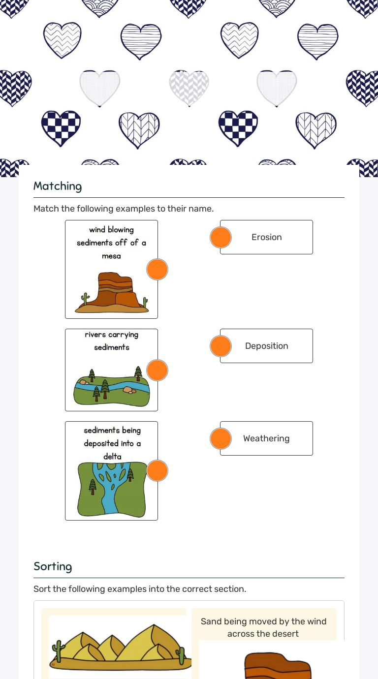 Weathering, Erosion, & Deposition Sort  Interactive Worksheet by Intended For Weathering Erosion And Deposition Worksheet