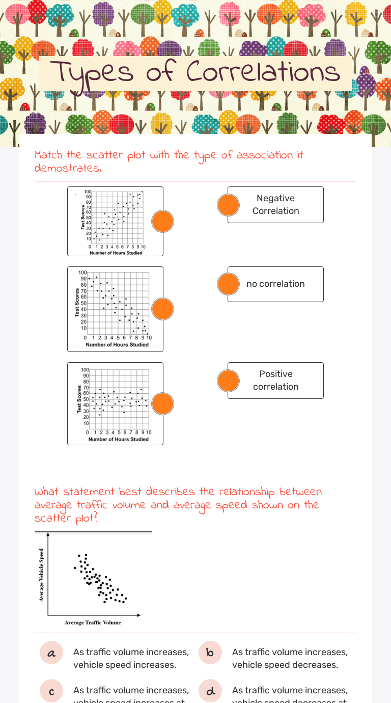 Types of Correlations  Interactive Worksheet by Mackenzie With Regard To Scatter Plot Correlation Worksheet