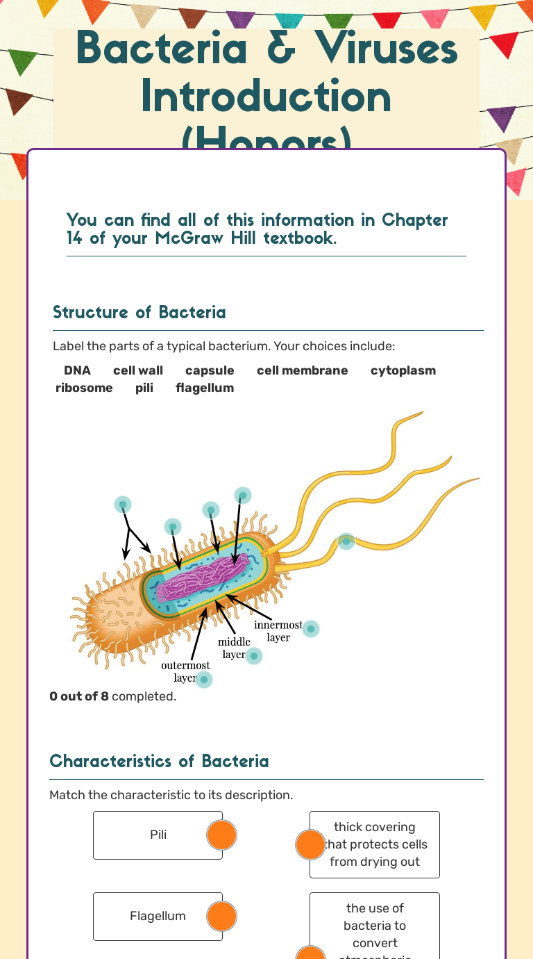 Bacteria & Viruses Introduction (Honors) | Interactive Worksheet By ...