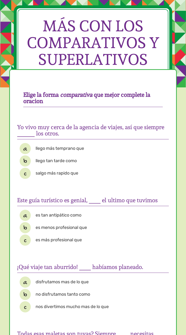 MÁs Con Los Comparativos Y Superlativos | Interactive Worksheet By ...