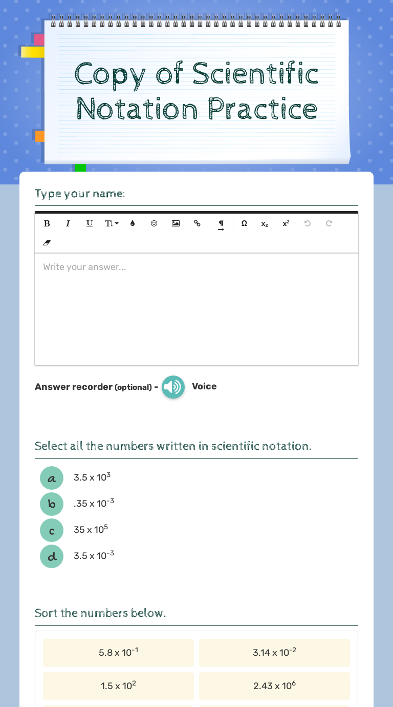 Copy of Scientific Notation Practice  Interactive Worksheet by Within Scientific Notation Practice Worksheet