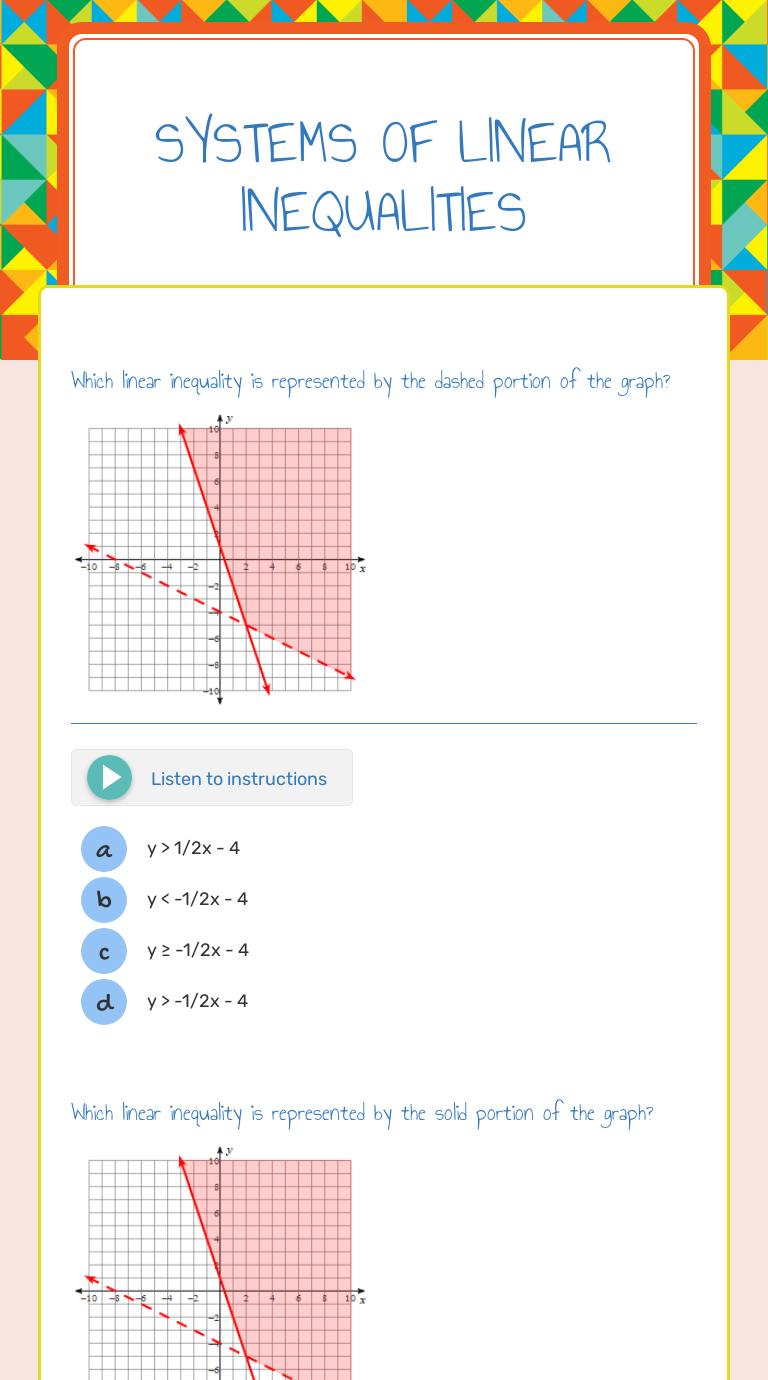 Graphing Linear Inequalities Worksheet Answers - Abhayjere.com