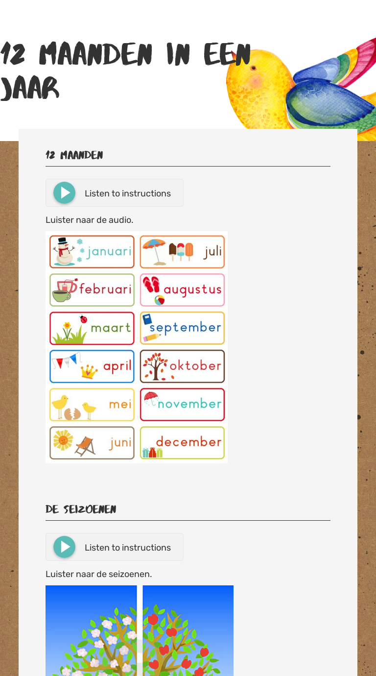 12 maanden in een jaar Other worksheet preview