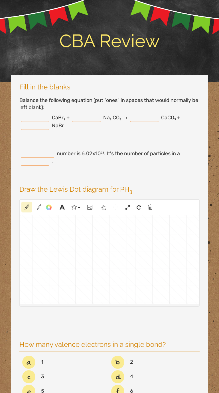 CBA Review worksheet preview image