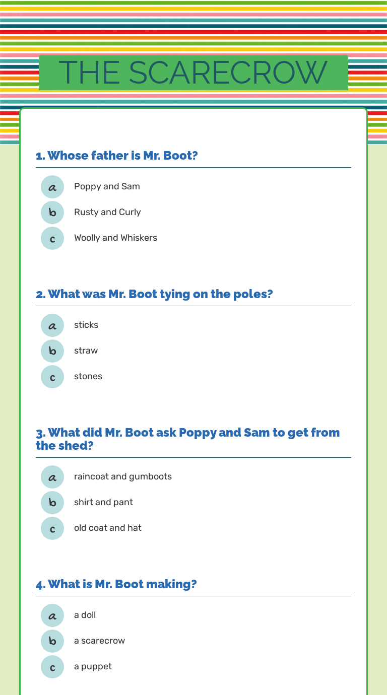 THE SCARECROW worksheet preview image