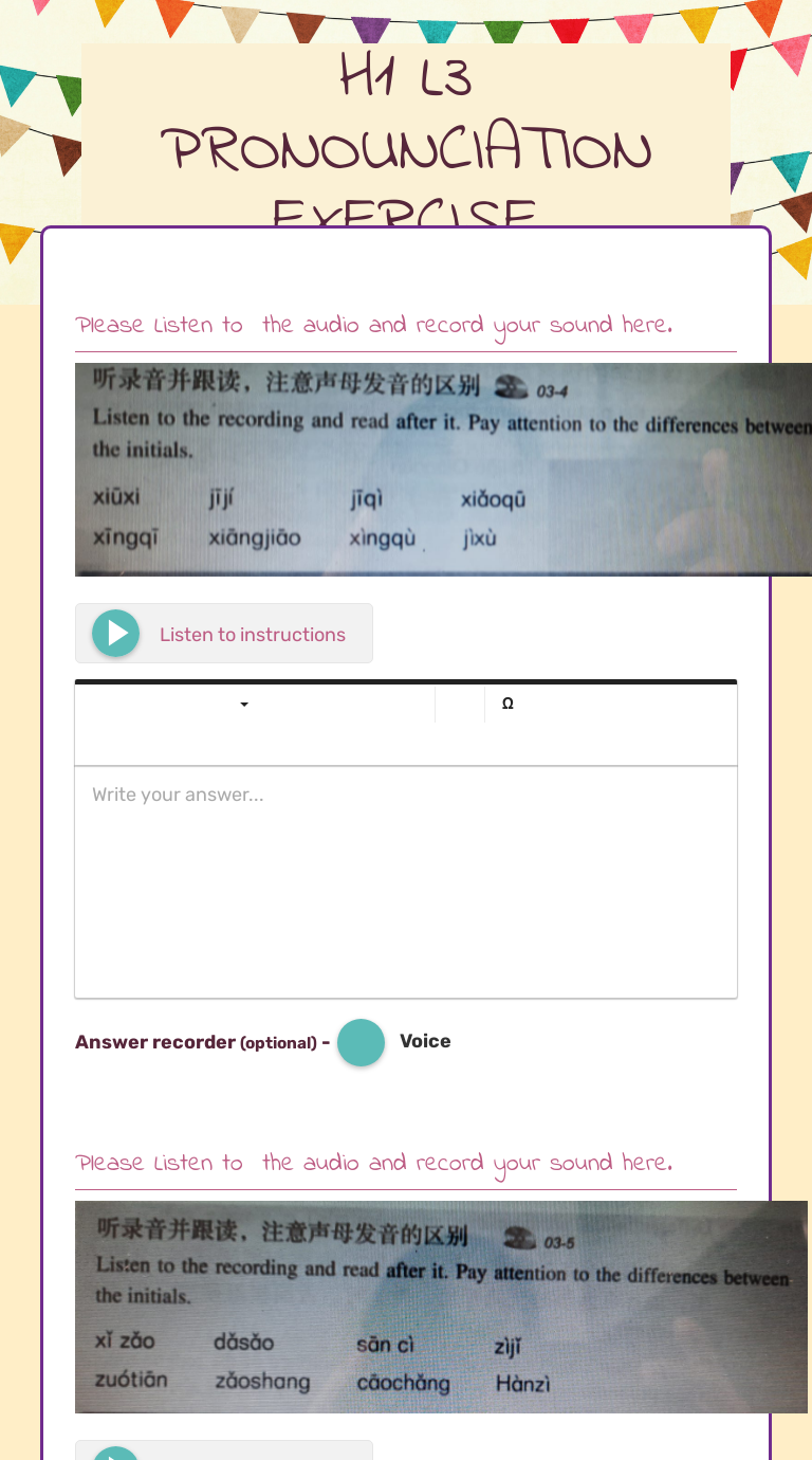 H1 L3 PRONOUNCIATION EXERCISE worksheet preview image